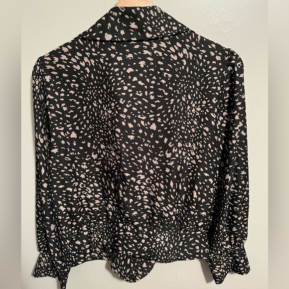 West K Tie Front Black and Cream Blouse Whimsigoth Streetwear Baddie Medium - Picture 7 of 10